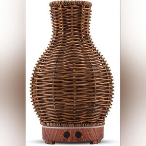 Boho rattan essential oil diffuser mist humidifier brown wicker